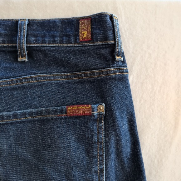 7 for All Mankind Men Jeans 42x32 Dark Blue Austyn Straight Relaxed Fit Stretch - Picture 8 of 10